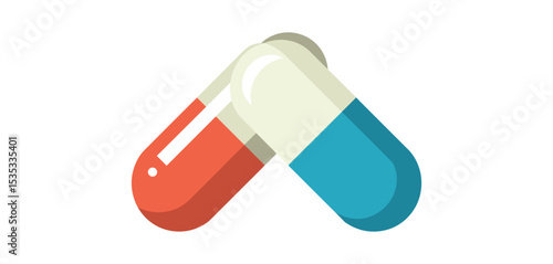 Two capsule pills medical healthcare icon