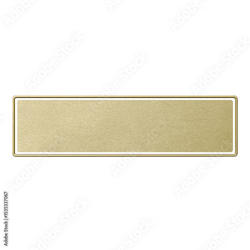 A sleek, rectangular gold nameplate design, perfect for customizable signage. It features a subtle textured finish and a bordered edge for added elegance.