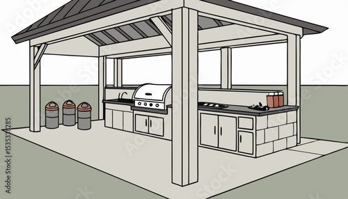 The pavilion also has a large modern grill area for public use with all necessary cooking tools and utensils provided.  