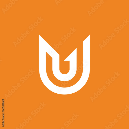 Letter U Up Arrow logo design vector template