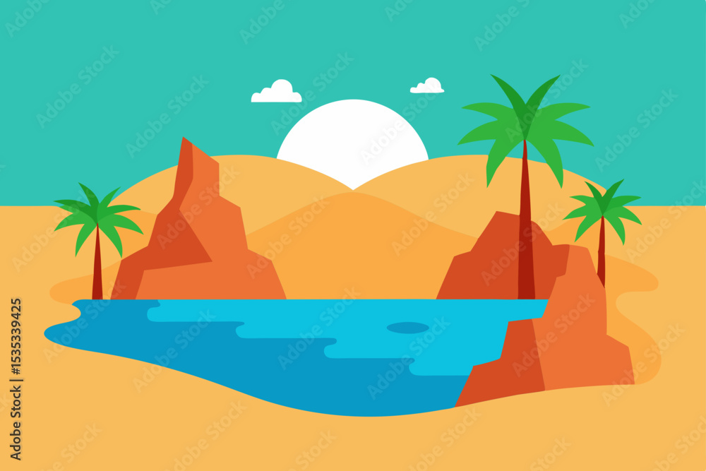 Obraz premium tropical island with palm trees