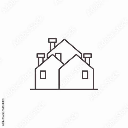 multiple houses  icon sign vector