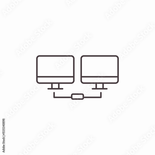 networked computers icon sign vector