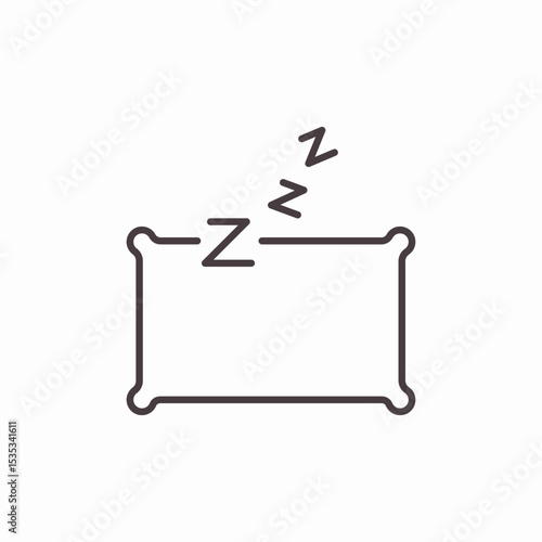 pillow sleeping zzz icon sign vector