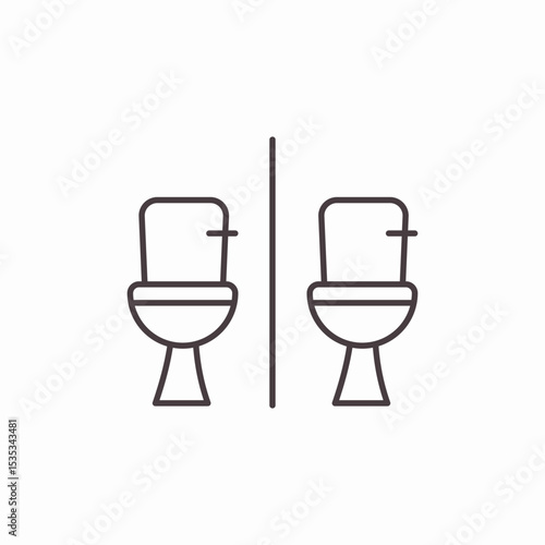 toilets separated icon sign vector