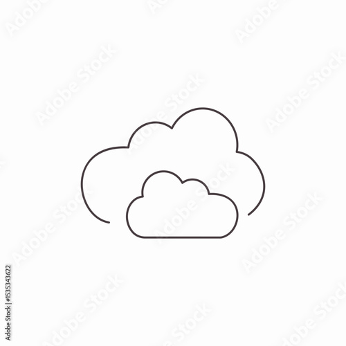two cartoon clouds icon sign vector