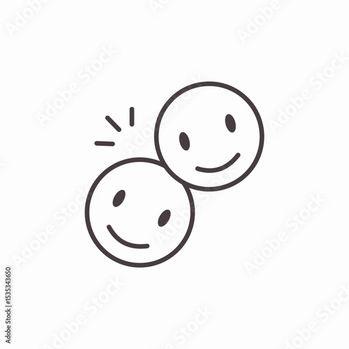 two happy faces icon sign vector