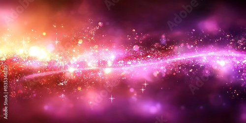 Celestial lightshow with cosmic dust in orange and magenta hues