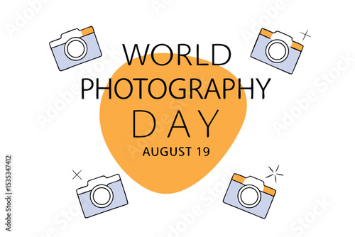 World photography day august 19th celebration vector illustration