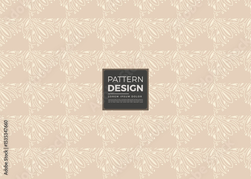 Beige Background with Elegant Off-White Floral Pattern Design