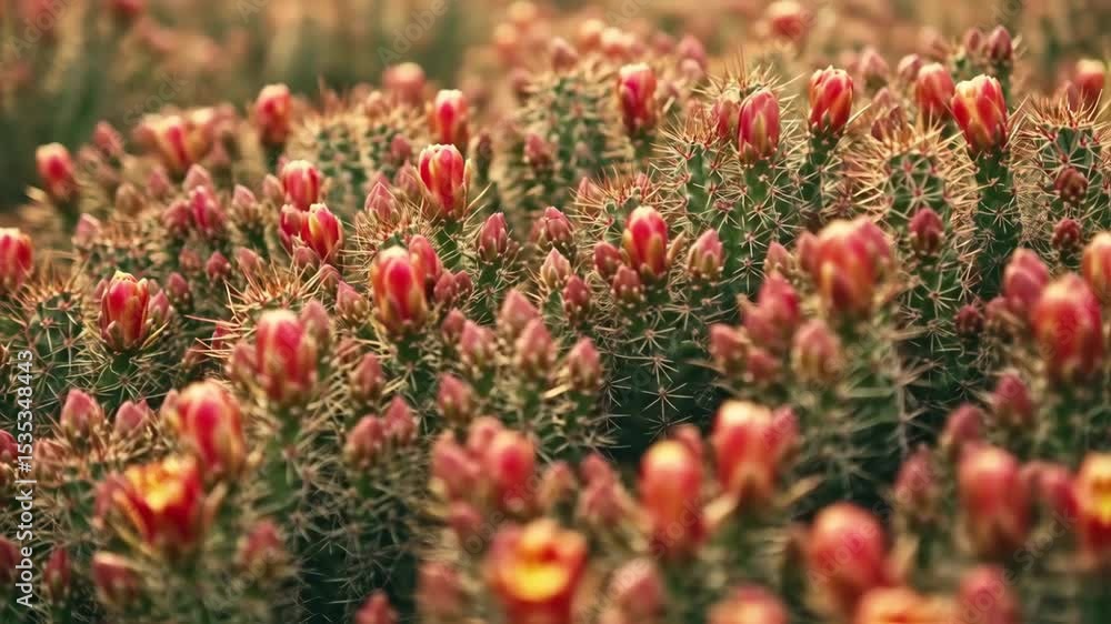 Close-up of vibrant pink cactus flowers blooming in desert setting during golden hour lighting with greenery Close-up of vibrant pink cactus flowers blooming in desert setting during golden hour lighting with greenery