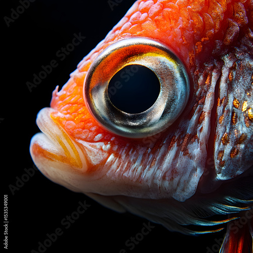 Extreme Close-Up of Betta Fish Eye