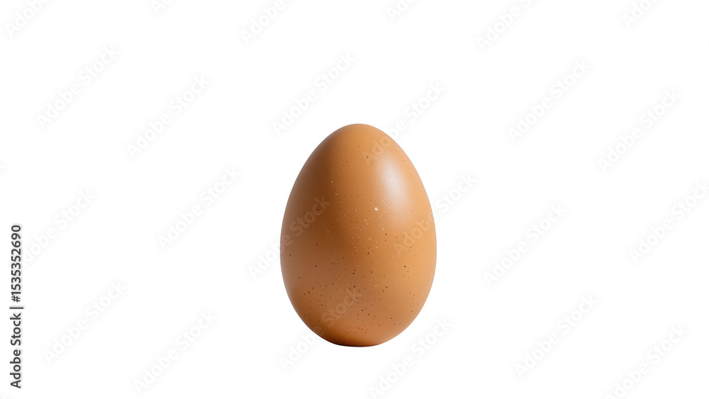 Single brown egg centered on a white background illuminated by bright studio lighting conditions Single brown egg centered on a white background illuminated by bright studio lighting conditions