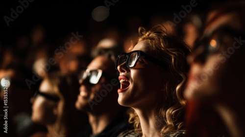 Audience enjoying 3 d movie