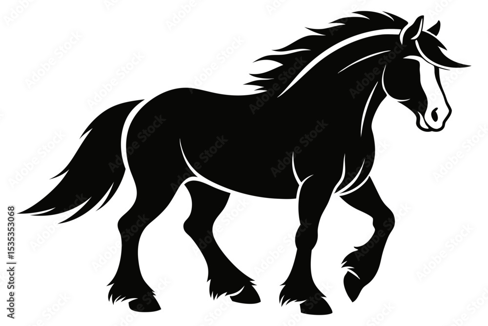 Majestic Clydesdale Horse Silhouette Art Majestic Clydesdale Horse Silhouette Art