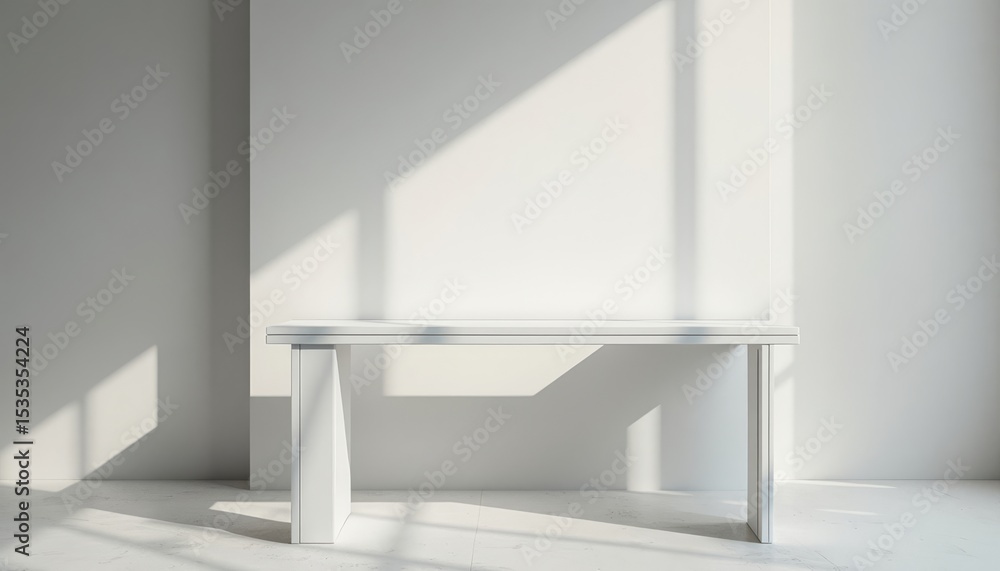 Fototapeta premium White Table in a Bright Room