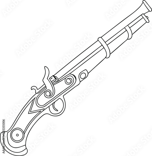 flintlock pistol antique firearm historical gun crime black and white