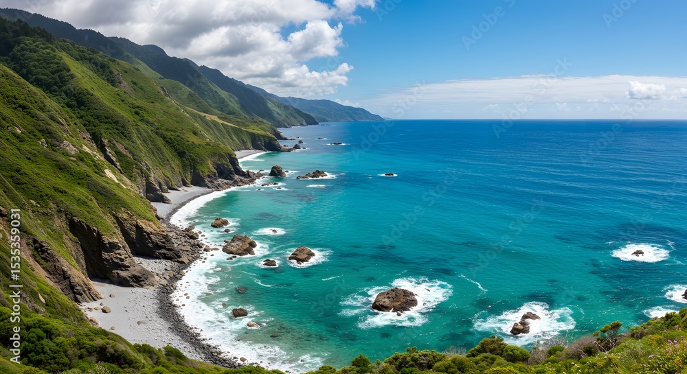 Fototapeta premium a rocky sea coast