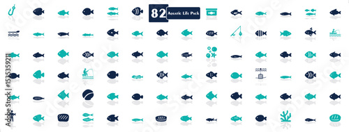Aquatic Lifestyle Vector Illustration Ocean Life and Marine Habits.


