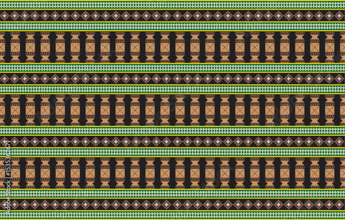 Fotografija Retro Navajo tribe vector seamless design in various colors