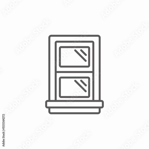 bay window icon sign vector