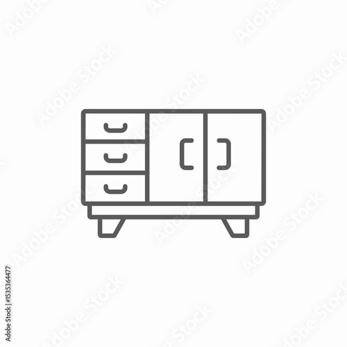 cabinet cupboard icon sign vector