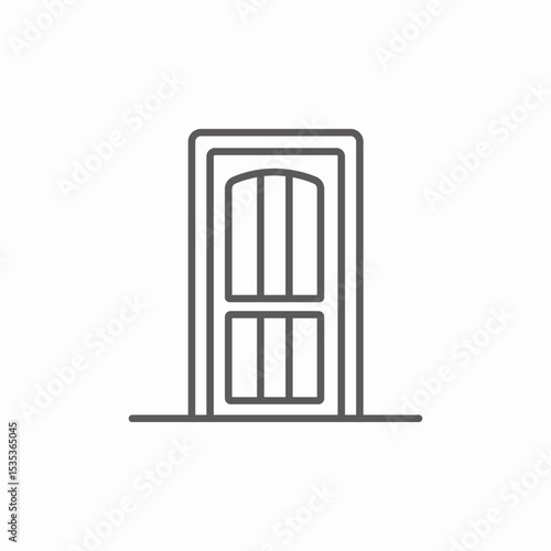 french door icon sign vector