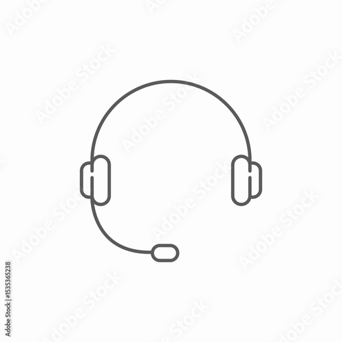 headset mic icon sign vector