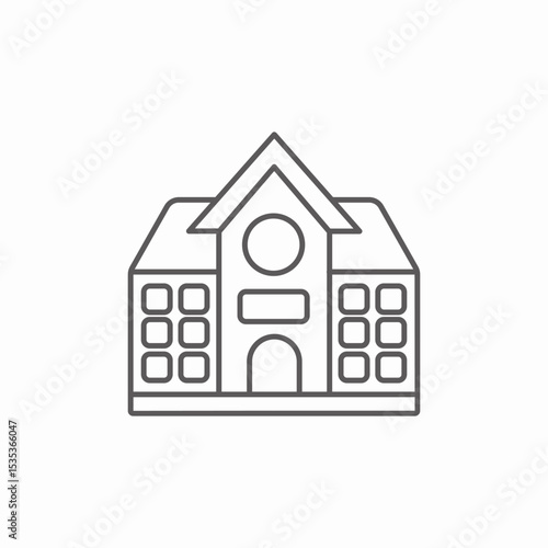 school building icon sign vector