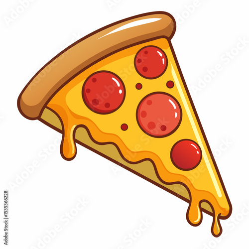 Delicious Pepperoni Pizza Slice Melted Cheese and Savory Toppings