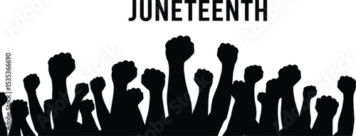 Juneteenth Raised Fists Silhouette - Collective Power