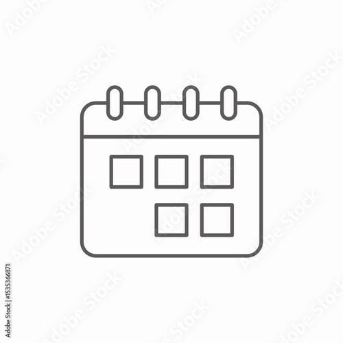 working week calendar icon sign vector