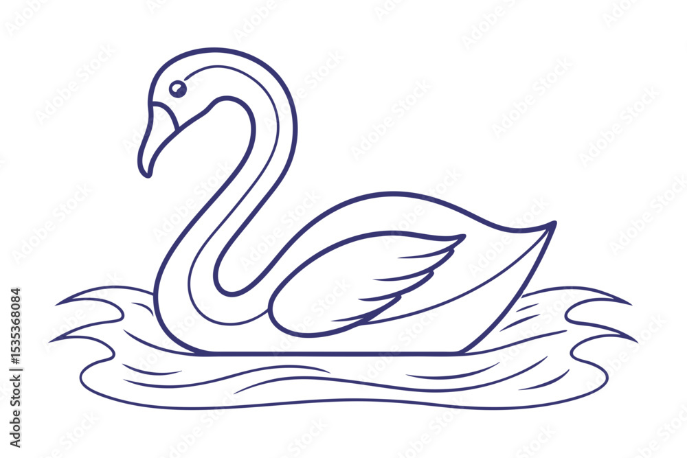 Minimal Swan Illustration Design Minimal Swan Illustration Design
