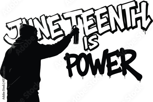 Juneteenth Street Art Silhouette - "Power" Wall Mural