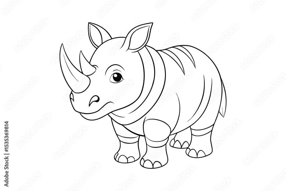 Fototapeta premium Animals outline line art, Animals coloring page bundle 