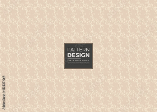Elegant Floral Pattern Design Featuring Delicate Swirls and Vines in a Soft Neutral Color Palette for Textile and Backgrounds