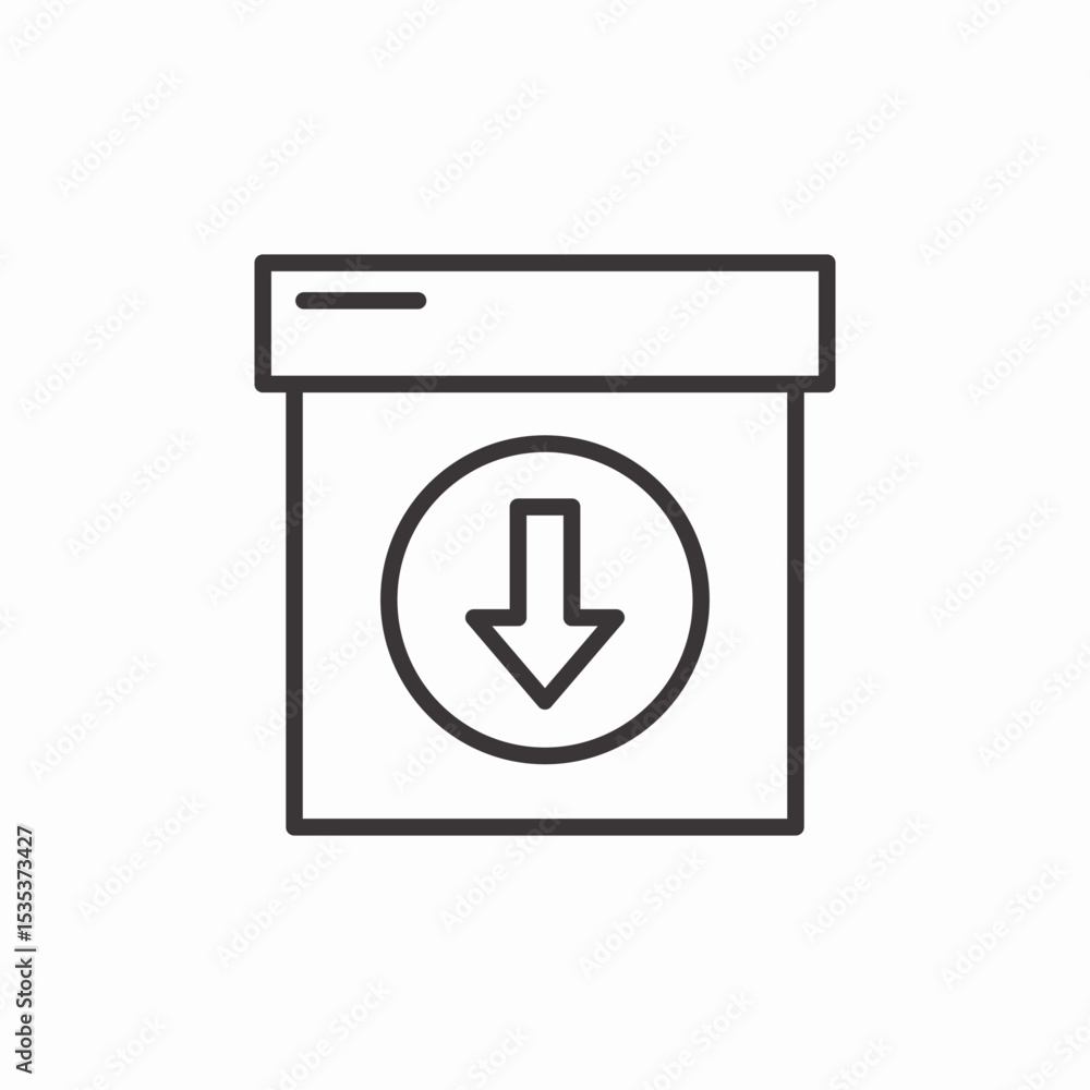 download box icon sign vector download box icon sign vector