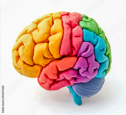 Colorful Model of the Human Brain Anatomy, Cognitive Functions, and Neurological Study