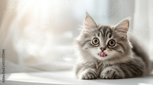 Wallpaper Mural Cute gray kitten with tongue out Torontodigital.ca