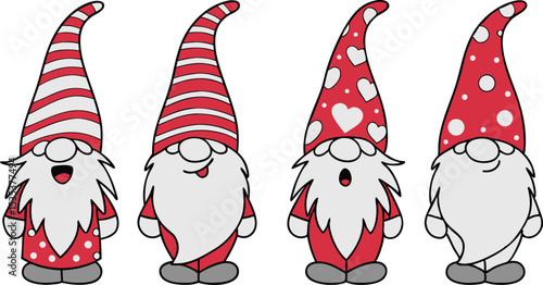 Cute christmas gnomes vector illustration design