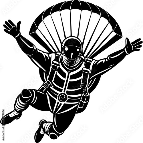 A sky diving man