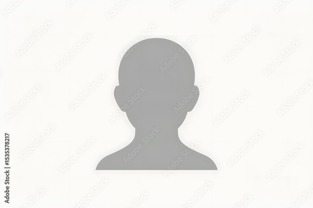 Gray silhouette of a person's head and upper torso Gray silhouette of a person's head and upper torso