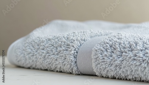 Fluffy Gray Towel on White Surface