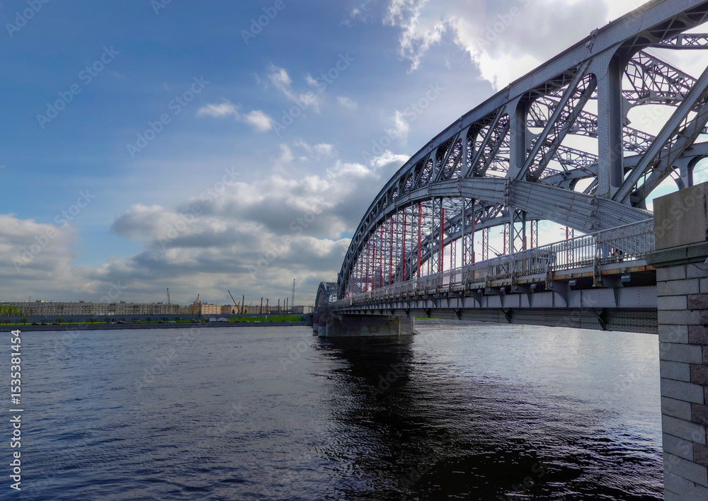Naklejka premium Bolsheokhtinsky bridge in St Petersburg