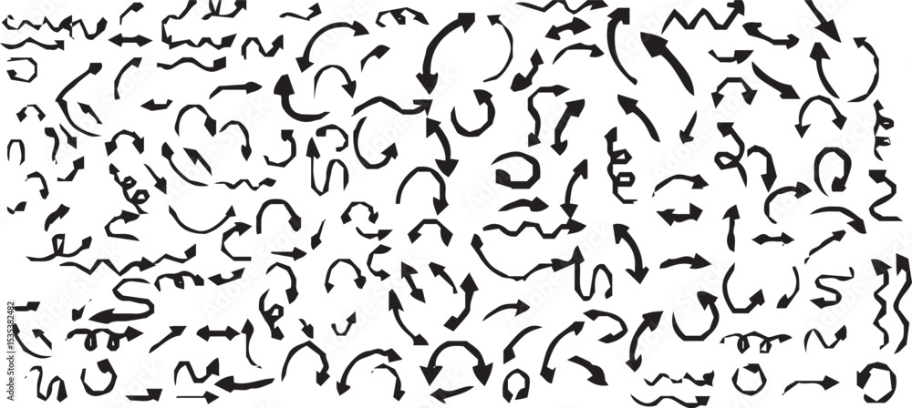 brush stroke arrow icon set. brush stroke arrow icon set.