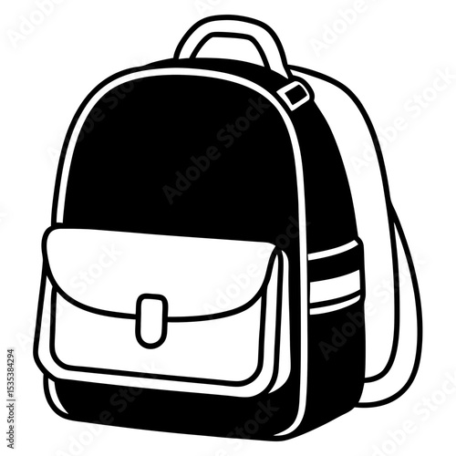 Backpack Vector Illustration | Generative AI & Linocut Silhouette Design