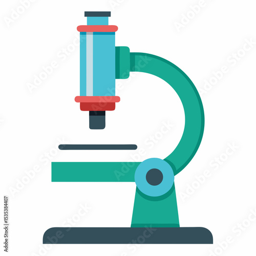 "Microscope Vector Illustration | Generative AI & Linocut Silhouette Design"