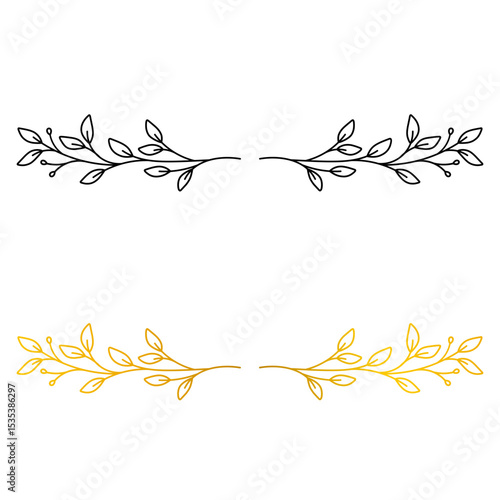 Symmetrical floral branch line art divider
