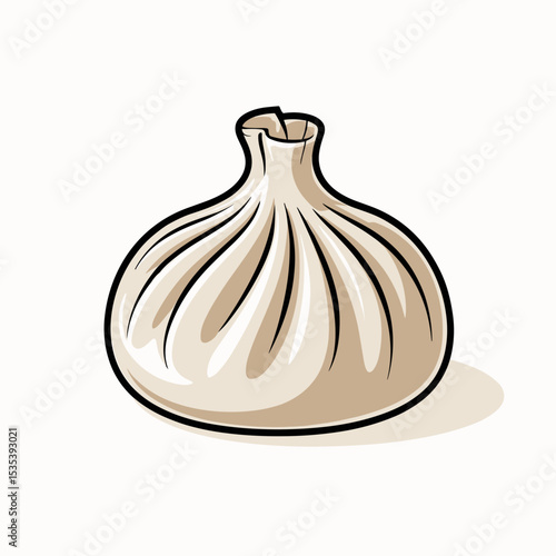 Steamed Dumpling with Pleats and Soft Shadow