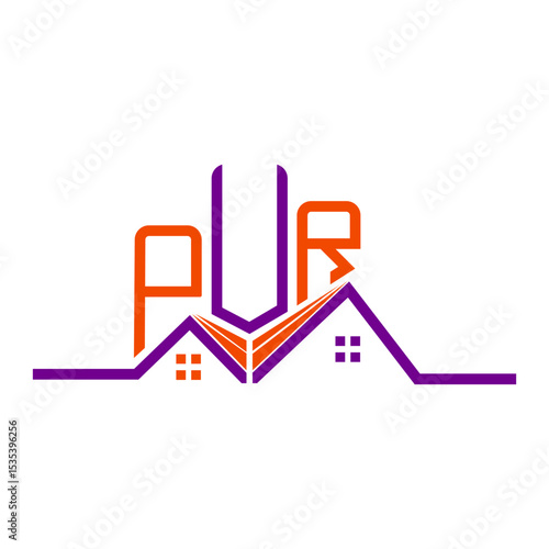 PUR Real State logo design, PUR simple and modern logo. PUR luxurious alphabet design